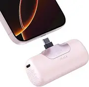 iWALK Portable Charger 5500mAh Next-Gen Small Power Bank 22.5W Fast Charging Battery USB-C Portable Phone Charger for iPhone 16 16 Plus 16 Pro 16 Pro Max iPad, Samsung Galaxy S24 S23 Android, Pink