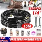 15M High Pressure Washer Hose Pipe Sewer Jetter Kit Drain Cleaning Cleaner New