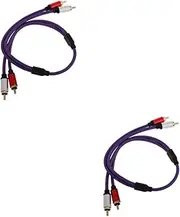 Vaguelly 2pcs Male RCA to Male RCA Cable Sturdy Audio Transmission for Tv Computer Speaker Amplifier Audio Splitter Cable Versatile