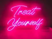 Treat Yourself Pink Acrylic 22"x14" Neon Light Sign Lamp Bedroom With Dimmer