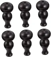 DOITOOL 6pcs Small Gourd Wooden Pendant Creative DIY Craft Accessories for Home Decor Lightweight and Portable Handmaking Supplies Black
