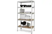 Giantex 1.8M 5-Tier Heavy Duty Warehouse Shelving Metal Garage Shelves Storage Rack Silver