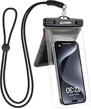 Seawisp Universal Waterproof Phone Pouch [Double Space] IPX8 Dry Bag with Lanyard for iPhone 16 15 14 13 12 Pro Max XS XR X Galaxy S25 S24 S23 Ultra, Fit All Phones Up to 8'', Gray