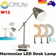 Ottlite Harmonize Metal LED Desk Lamp with USB charging reduces eyestrain by 51%