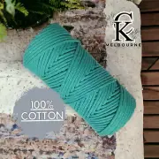 4MM macrame Braided cord SEAFOAM, 100m Cotton Rope Yarn Craft Supplies Melbourne