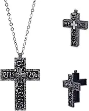 Korean Game Necklace, Vintage Cross Pendant Necklace, Cross Necklace with Secret Compartment, Movie Character Ten Shaped Pendant Necklace