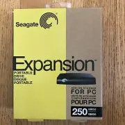 New! Seagate 250GB Expansion Portable External Hard Drive USB Powered