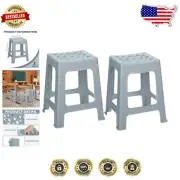 Portable 16.9 Inch Gray Nesting Stools | Ideal for Home, Office, or Classroom