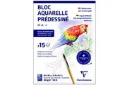Clairefontaine A3 Pre-Drawn Learning Watercolour Painting Colouring Pad 300gsm - Animals