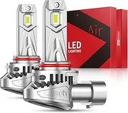 LASFIT BEAM 9005 Bulbs, 2025 Upgrade Super Bright 6000K Cool White HB3 Fog Light Bulbs, Real 1:1 Mini Size with Cooling Fan, Plug and Play Non-Polarity, Pack of 2