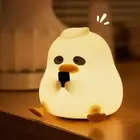 LED Duck Night Light Dimmable Nursery Silicone Rechargeable Bedside Touch-L GXM