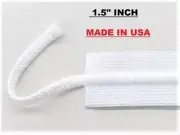 Draw cord elastic band 1.5" inch wide Drawstring Elastic white 50 yard ( USA )
