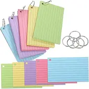 TEHAUX Flash Cards 500 Pcs Index Cards with Lined Stocks Note Pads Small Notebook Study Tools Office