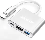 USB C to HDMI Multiport Adapter, USB C to HDMI 4K + USB 3.0 Standard + PD Charging Port 3 in 1 Adapter