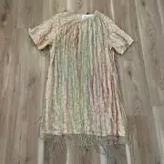 Nasty Gal Plus Size Tassel Beaded Mini Shift Dress 16