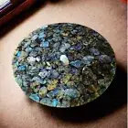 24" Round Labradorite Stone Coffee Table Top Crystal Gemstone Home & Garden Deco