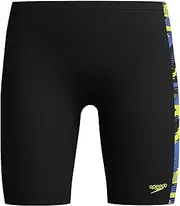 [Speedo] Boy's HyperBoom Panel Jammer, Blk/Hyper Yellow, 13-14