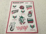 Melbourne Vixens 12 SET STICKER, netball, champions,nsw swift, west coast fever
