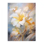 White Yellow Floral Art Canvas Print