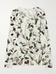 [Stella McCartney] Stella McCartney - Ruched Printed Stretch-mesh Top - White - small small White