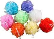 OSOLADY 16pcs Solid Color Mesh Bath Balls Reusable Shower Sponges for Exfoliating Body Care Soft and Comfortable Scrubber Bathroom Accessories Mixed Colors for Daily Use