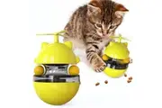 Portable Cat Whirlwind Tumbler With Food Dispenser Yellow
