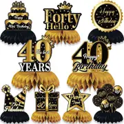 Gold 40th Birthday Honeycomb 9pk
