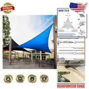 Luxurious 18' Blue Triangle Sun Shade Sail - 95% UV Protection, Custom Size