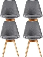 SJIALEN Kitchen Dining Chair Set of 4,for Dining Bedroom Living Room Balcony Office Computer Chair Backrest Negotiate Leisure Chairs Chairs(Color:Dark Gray)