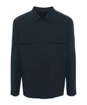textured cotton shirt jacket XL Black