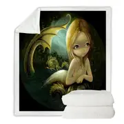 Dark Fantasy Art Mermaid a Certain Slant Of Light Throw Blanket