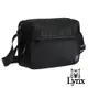 【Lynx】美國山貓輕量防潑水斜紋尼龍布包 多隔層機能 橫式側背包 黑色