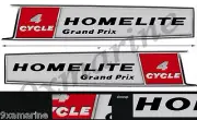 Two Homelite Grand Prix 4 Cycle Stickers. Left/Right