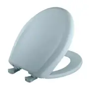 Soft Close Round Plastic Closed Front Toilet Seat In Heron Blue Removes For Easy