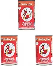 Smiling Fish Mackerel in Tomato Sauce with Chilli, 155 g (Pack of 3)