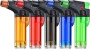 Torch Lighter, 5 Pack, Butane Refillable Jet Torch Flame Windproof Gas Lighter, Multi Utility Butane Lighter for Candles Fireplaces Campfires BBQ Grill Pilot Lights (Without Fuel)