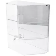 Plymor Acrylic Locking Case, Sliding Back, 2 Shelf Mirrored 16.5" x 16.5" x 8.5"