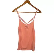 Roxy Womens Tank Tops Large L Peach Romantic Way Strappy NWT