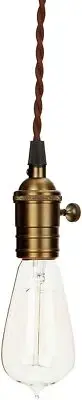 Antique Brass Single Socket Tillary Pendant Vintage Filament Bulb Brass Finish