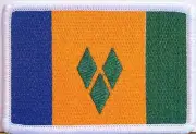 Saint Vincent Flag Military Patch With Hook & Loop Fastener White Border #66