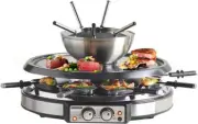 Electric Fondue Pot Sets with Barbecue Grill, 600Ml Fondue Pot with 8 Forks and