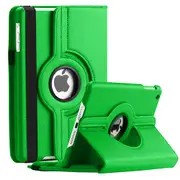 For Apple iPad Mini 1 / 2 / 3 Cover, 1st 2nd 3rd Gen Generation Leather Smart 360 Rotate Flip Stand Case Cover (Green)