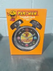 RARE PAC-MAN Double Bell/ Twinbell Clock Alarm - Silver -30 Years - New - Japan