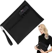 [Generic] Lock Bag | Zippered Documents Organizer | Portable Double Layer Large Money Bag for Beach Hotel School Hospital Bank Home Dorm Boat Camping Travel