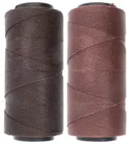 2 Knot It Waxed Polyester Cord 1mm Diameter 144M Spools (Cedar Brown, Pecan)