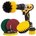 6Pcs Drill Brush Attachment Power Scrubber Car Cleaner Tile Grout Cleaning Kit