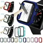 For Apple Watch Serie 7 6 543 Slim Bumper Case Cover&Screen Protector Film Glass
