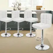 4x ALFORDSON Bar Stools Gas Lift White