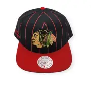 Mitchell & Ness Chicago Blackhawks Team Pin Black/Red Adjustable Snapback Hat