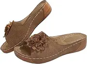 [YSSCYA] Comfortable Non-slip Solid Color Open-Toe Wedge Sandals,Open Toe Wedge Sandals for Women,All Day Walking Casual Slip Arch Support Slides